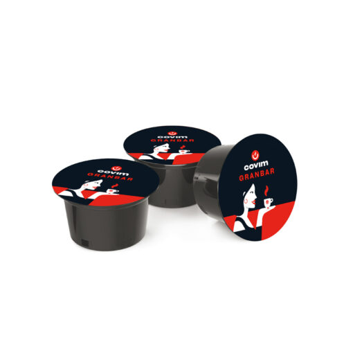 Cápsulas de Café GRANBAR Long Opera COVIM compatibles Lavazza BLUE. Caja de 100 cápsulas.