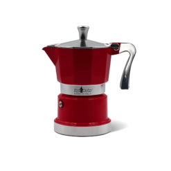 Cafetera italiana de aluminio SUPERTOP 3 tz roja. Marca TOPMOKA