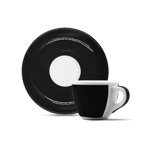 Taza de Café espresso c/ plato MILLECOLORI negra Modelo VERONA - ANCAP